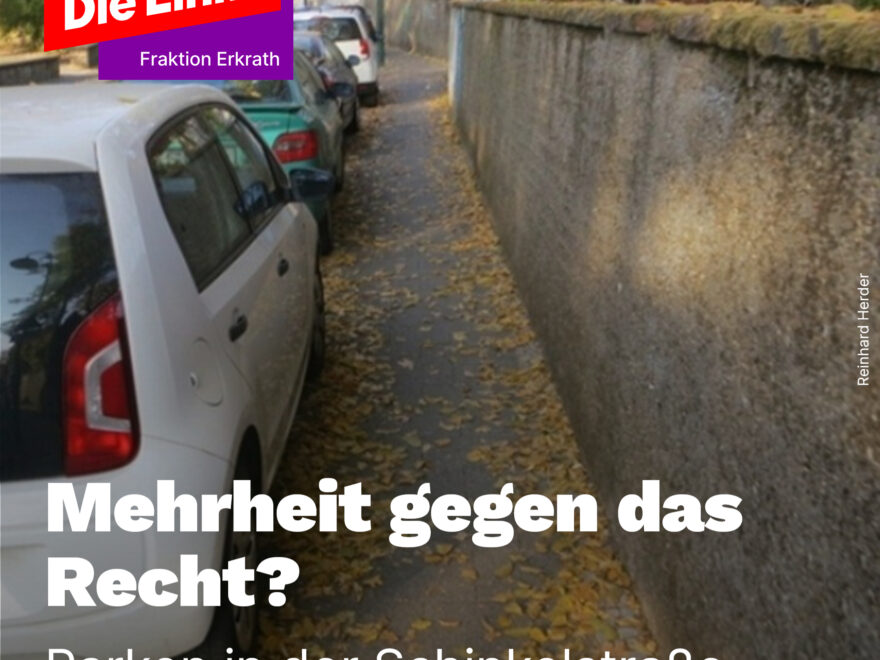 Parken in der Schinkelstraße: Mehrheit gegen das Recht?